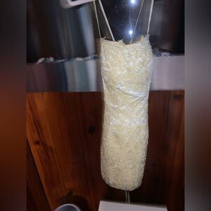 Elegant Yellow Lace Dress